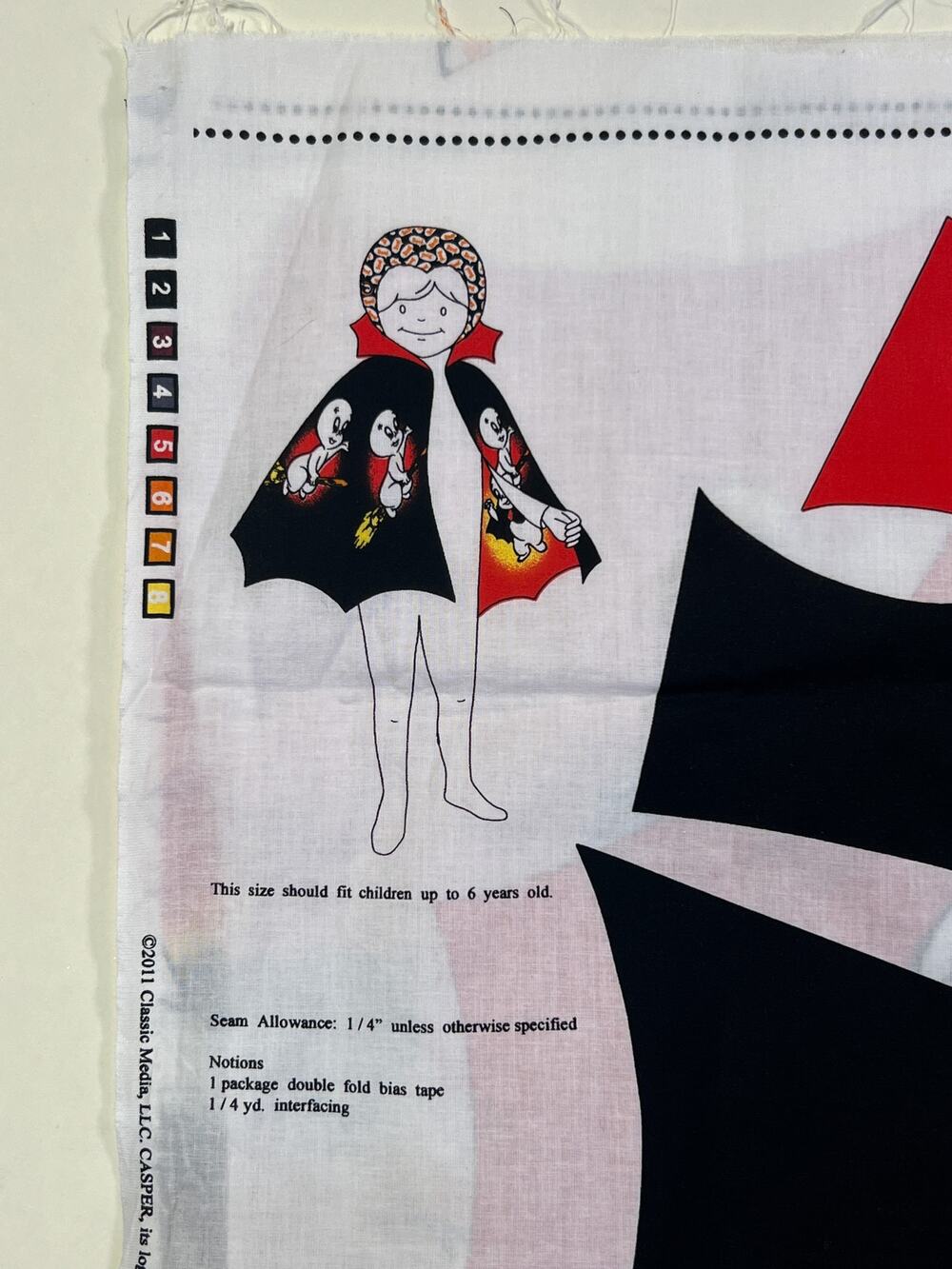 CASPER THE FRIENDLY GHOST CAPE SIZE 3/6T